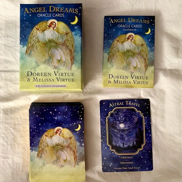 Angel Dreams 55 Oracle Card Deck & Guidebook By Doreen & Melissa Virtue EUC - Picture 1 of 1
